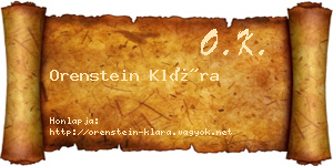 Orenstein Klára névjegykártya
